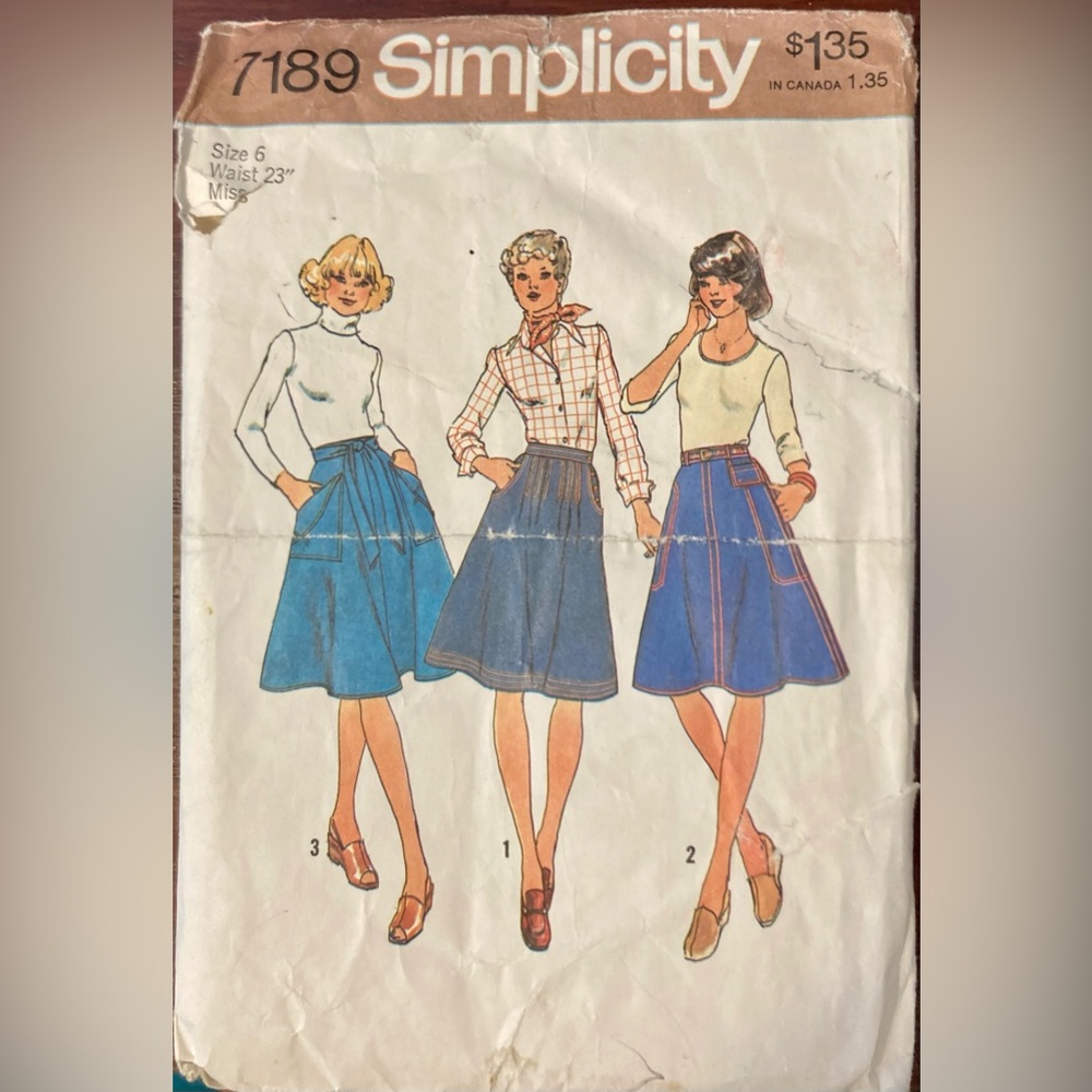 Vntg 70’s Simplicity pattern trio of skirts